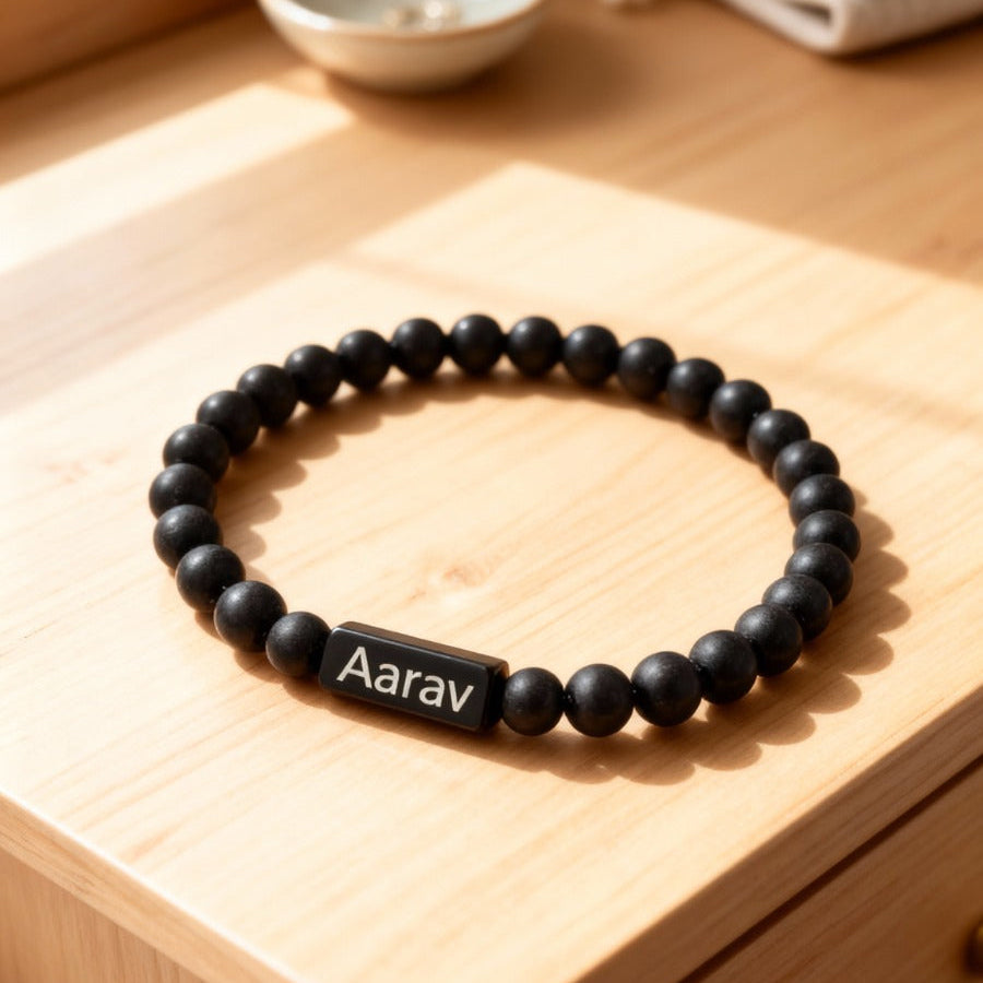 Natural Karungali Bracelet | Name Engraved | Lab Tested & Certified