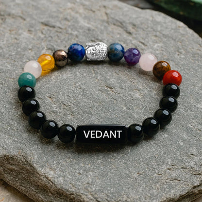 Personalized Guardian Black Onyx 11 Chakra Bracelet | Lab Tested & Certified | Unisex