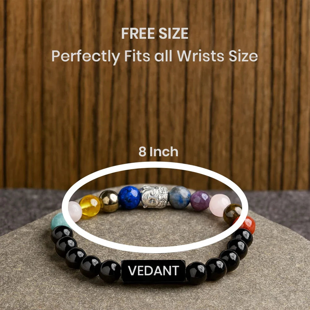 Personalized Guardian Black Onyx 11 Chakra Bracelet | Lab Tested & Certified | Unisex