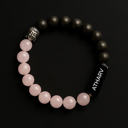 Personalized Natural Rose Pyrite Quartz Bracelet | Lab Tested & Certified | Unisex