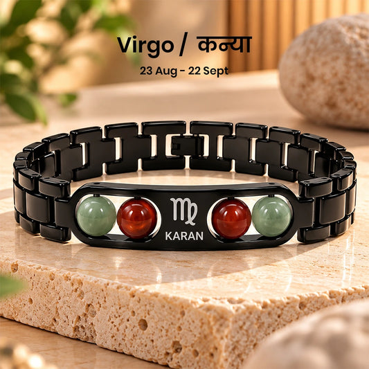 Personalized Virgo Zodiac Stone Name Bracelet | Lab Tested & Certified