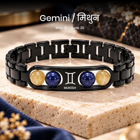 Personalized Gemini Zodiac Name Bracelet | Lab Tested & Certified