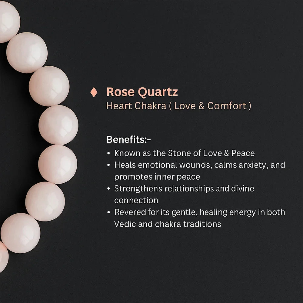 Personalized Rose Quartz Healing Bracelet | Lab Tested & Certified | Unisex