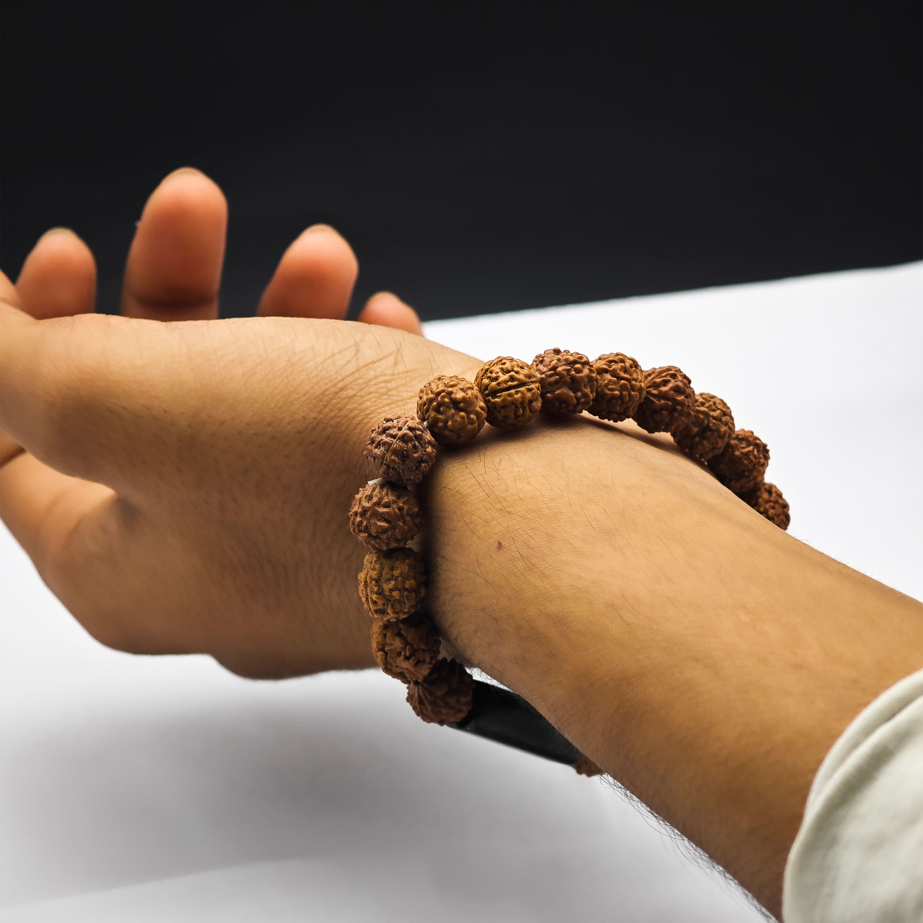 Sacred Lock Natural 5 Mukhi Rudraksha Bracelet for Unisex | With Lab Tested Certificate Card