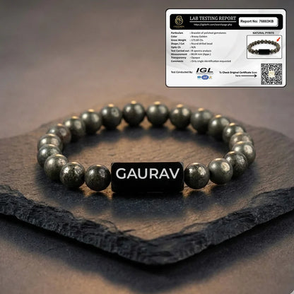 Personalized Raw Pyrite Bracelet | Lab Tested & Certified | Unisex