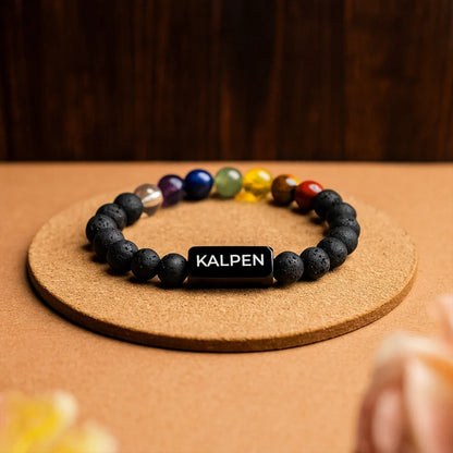 Personalized 7 Chakra Lava Bracelet | Lab Tested & Certified | Unisex