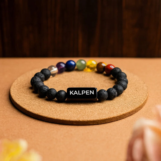 Personalized 7 Chakra Lava Bracelet | Lab Tested & Certified | Unisex