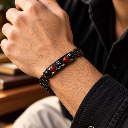 Personalized Scorpio Zodiac Stone Name Bracelet | Lab Tested & Certified