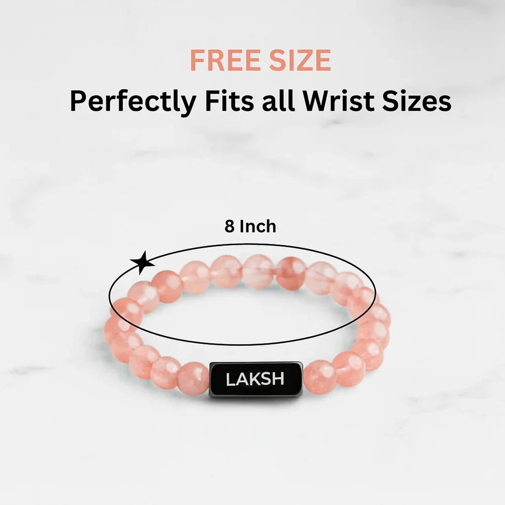 Personalized Solace Rose Quartz Bracelet | Lab Tested & Certified | Unisex
