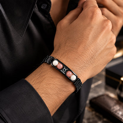 Personalized Taurus Zodiac Name Bracelet  | Lab Tested & Certified Stones