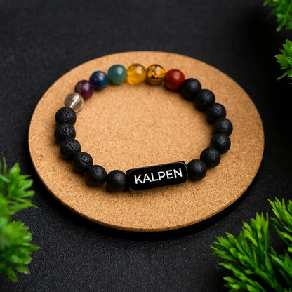 Personalized 7 Chakra Lava Bracelet | Lab Tested & Certified | Unisex