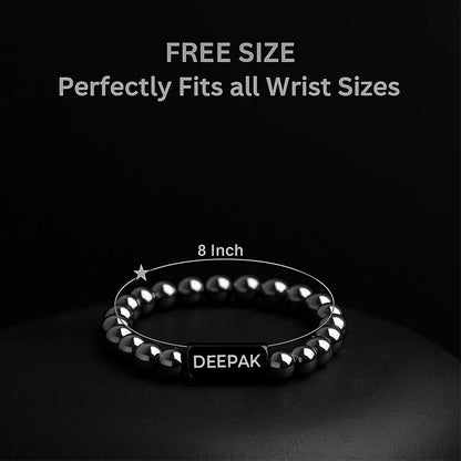 Personalized Silver Hematite Bracelet | Lab Tested & Certified | Unisex