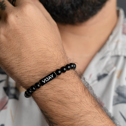 Personalized Black Onyx Stone Bracelet | Lab Certified & Certified | Unisex