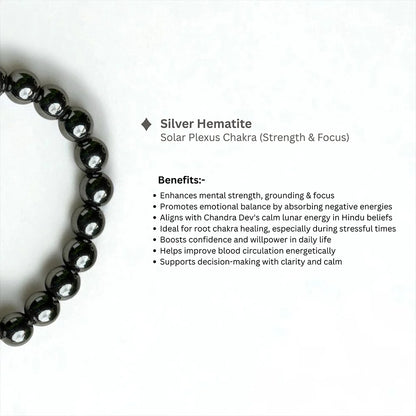 Personalized Silver Hematite Bracelet | Lab Tested & Certified | Unisex