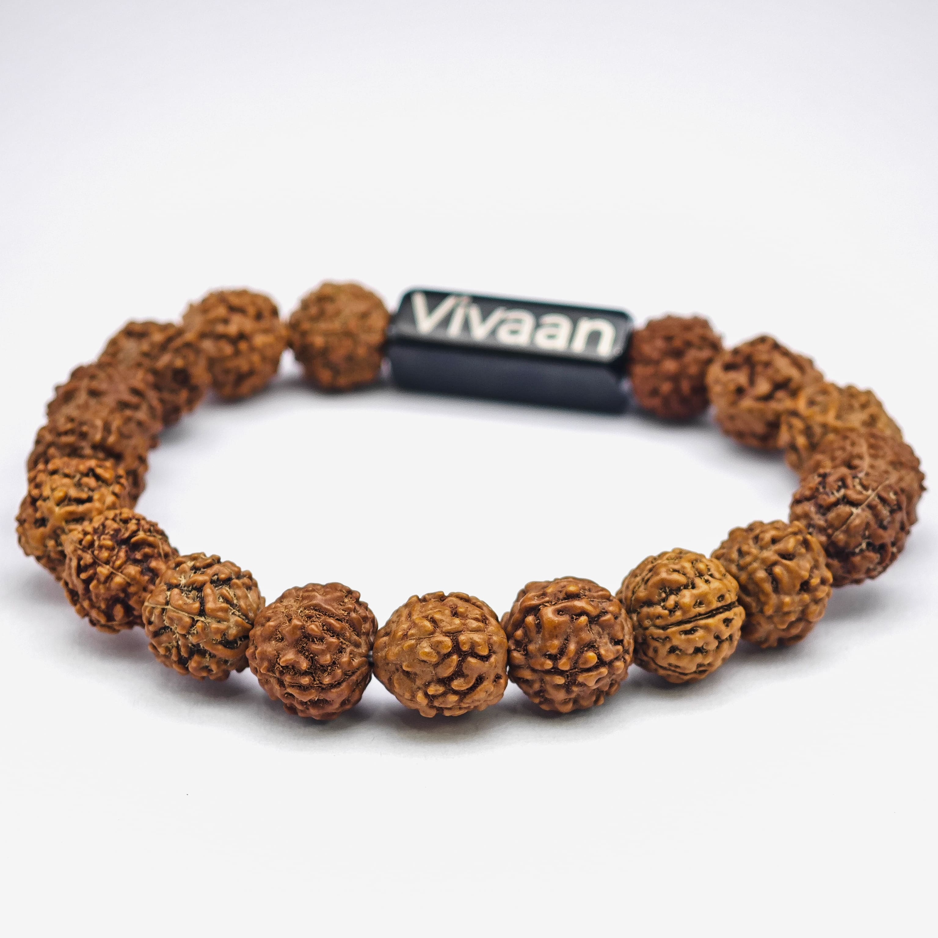 Sacred Lock Natural 5 Mukhi Rudraksha Bracelet for Unisex | With Lab Tested Certificate Card