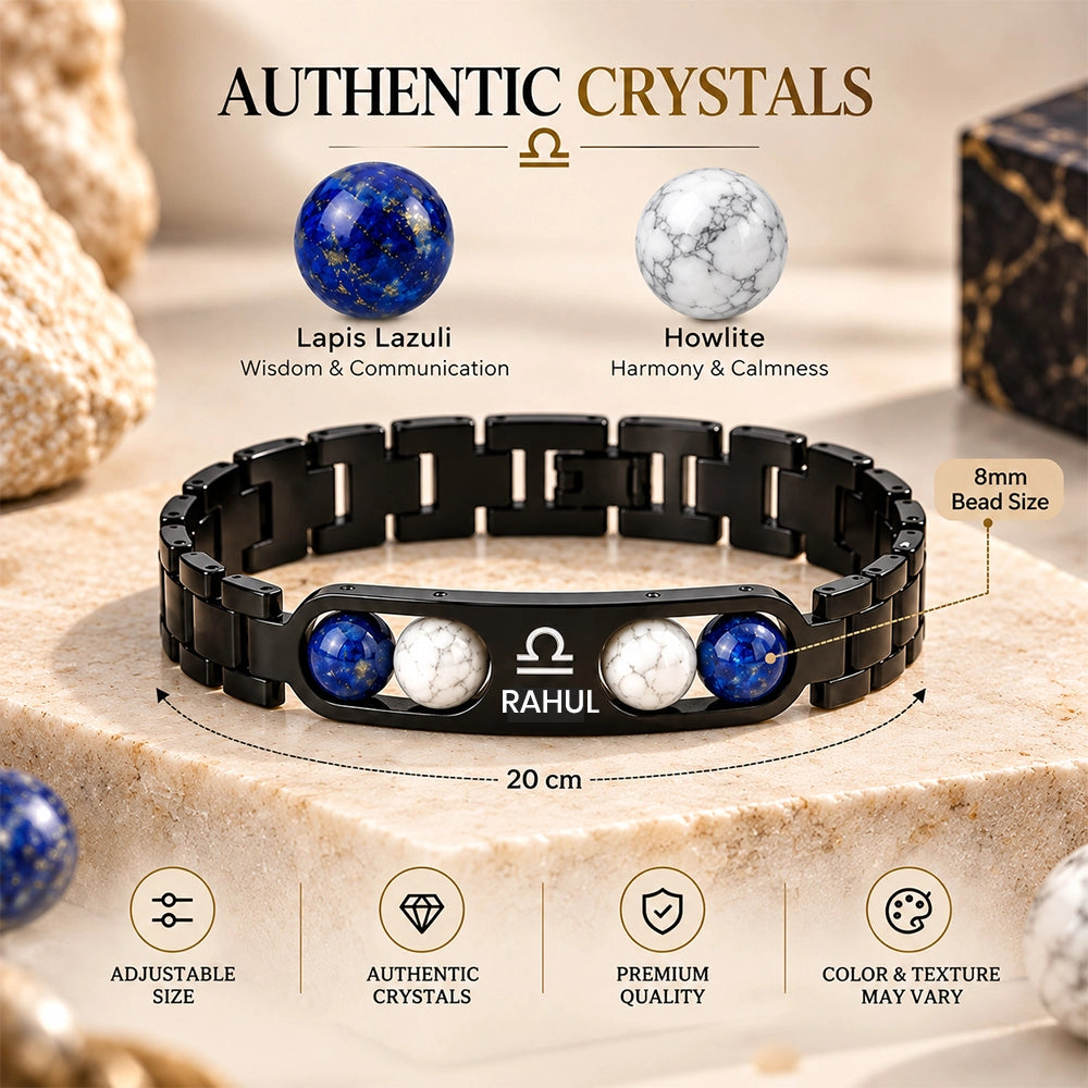 Personalized Libra Zodiac Stone Bracelet | Lab Tested & Certified Stones
