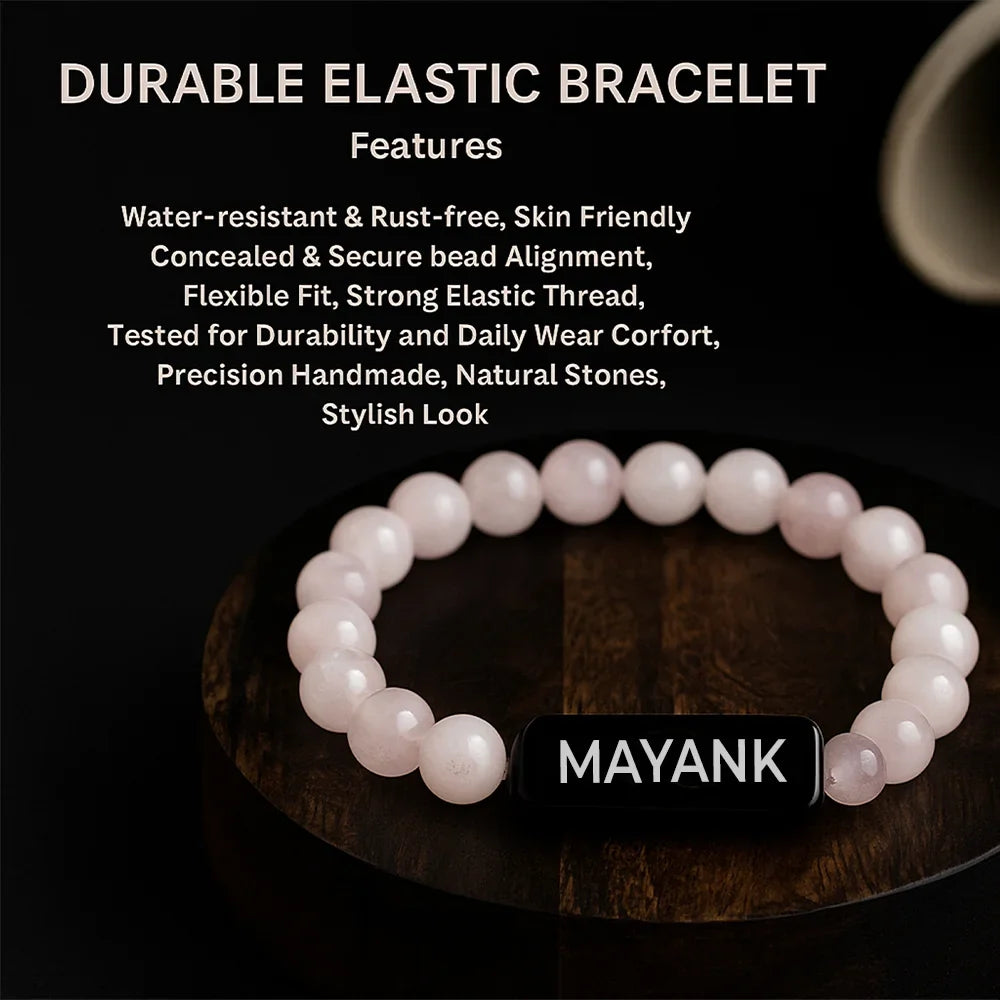 Personalized Rose Quartz Healing Bracelet | Lab Tested & Certified | Unisex