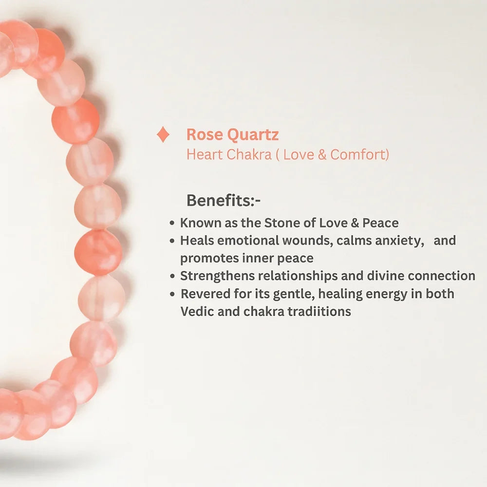 Personalized Solace Rose Quartz Bracelet | Lab Tested & Certified | Unisex