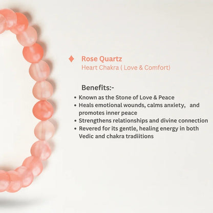 Personalized Solace Rose Quartz Bracelet | Lab Tested & Certified | Unisex