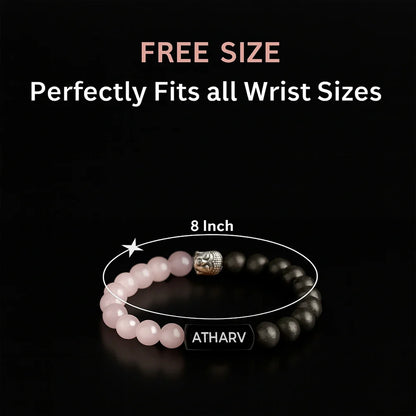 Personalized Natural Rose Pyrite Quartz Bracelet | Lab Tested & Certified | Unisex