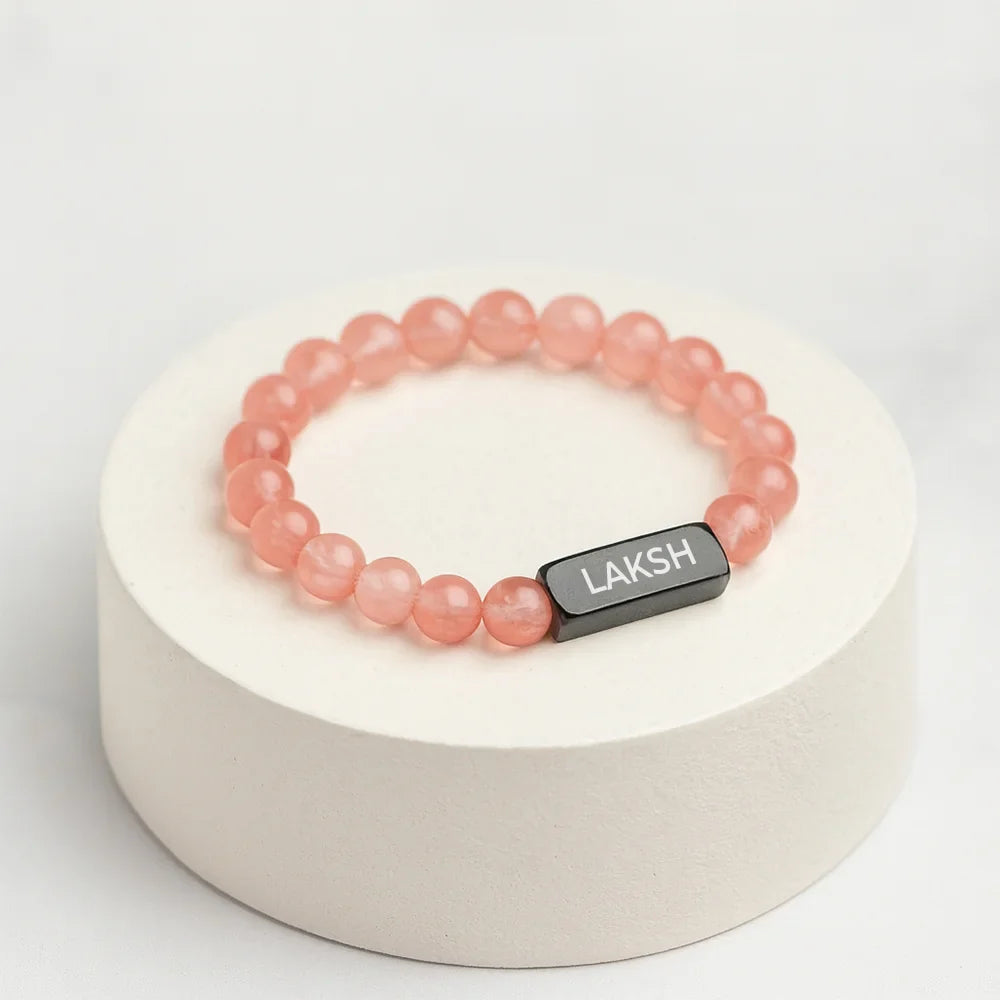 Personalized Solace Rose Quartz Bracelet | Lab Tested & Certified | Unisex