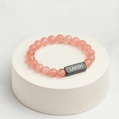 Personalized Solace Rose Quartz Bracelet | Lab Tested & Certified | Unisex