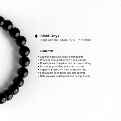 Personalized Black Onyx Stone Bracelet | Lab Certified & Certified | Unisex