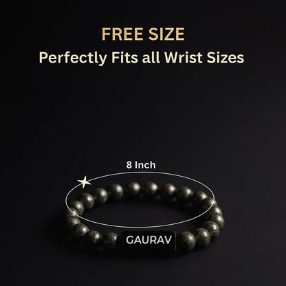 Personalized Raw Pyrite Bracelet | Lab Tested & Certified | Unisex