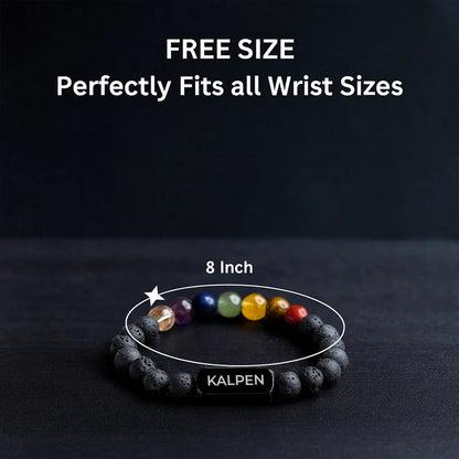 Personalized 7 Chakra Lava Bracelet | Lab Tested & Certified | Unisex