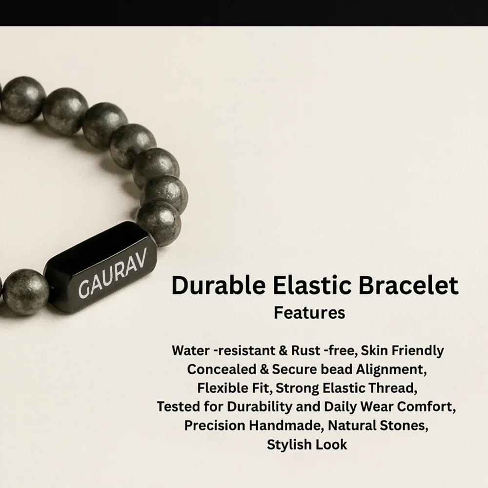 Personalized Raw Pyrite Bracelet | Lab Tested & Certified | Unisex