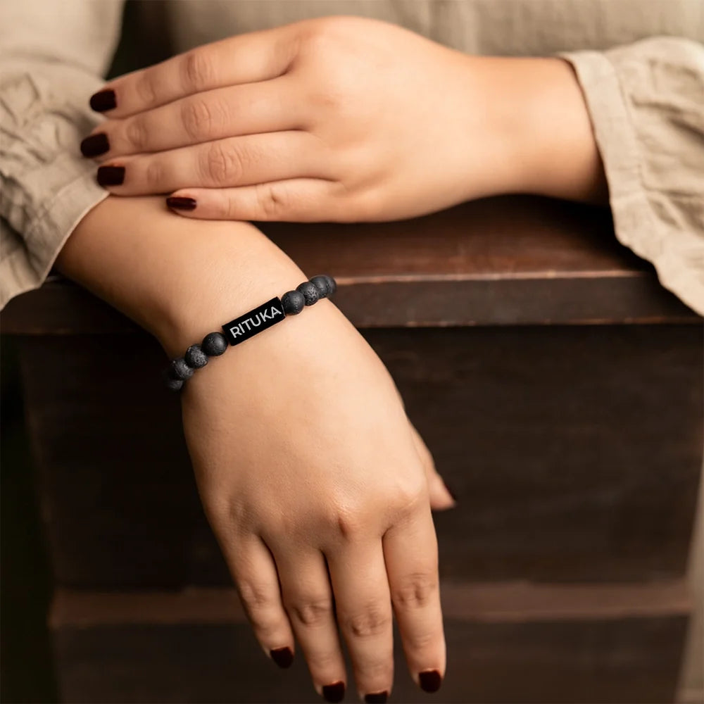 Personalized 7 Chakra Lava Bracelet | Lab Tested & Certified | Unisex