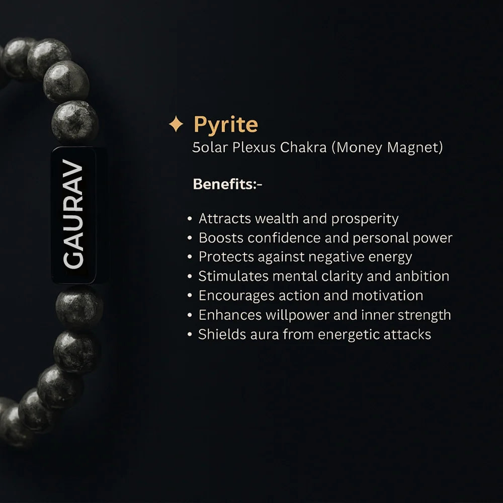 Personalized Raw Pyrite Bracelet | Lab Tested & Certified | Unisex