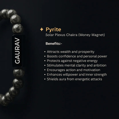 Personalized Raw Pyrite Bracelet | Lab Tested & Certified | Unisex