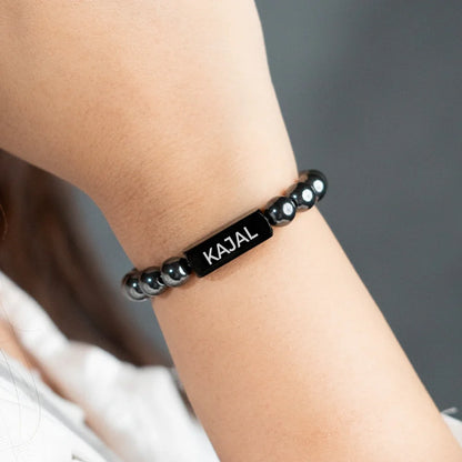 Personalized Silver Hematite Bracelet | Lab Tested & Certified | Unisex