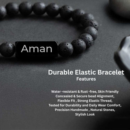 Personalized Lava Name Bracelet | Lab Certified & Certified | Unisex