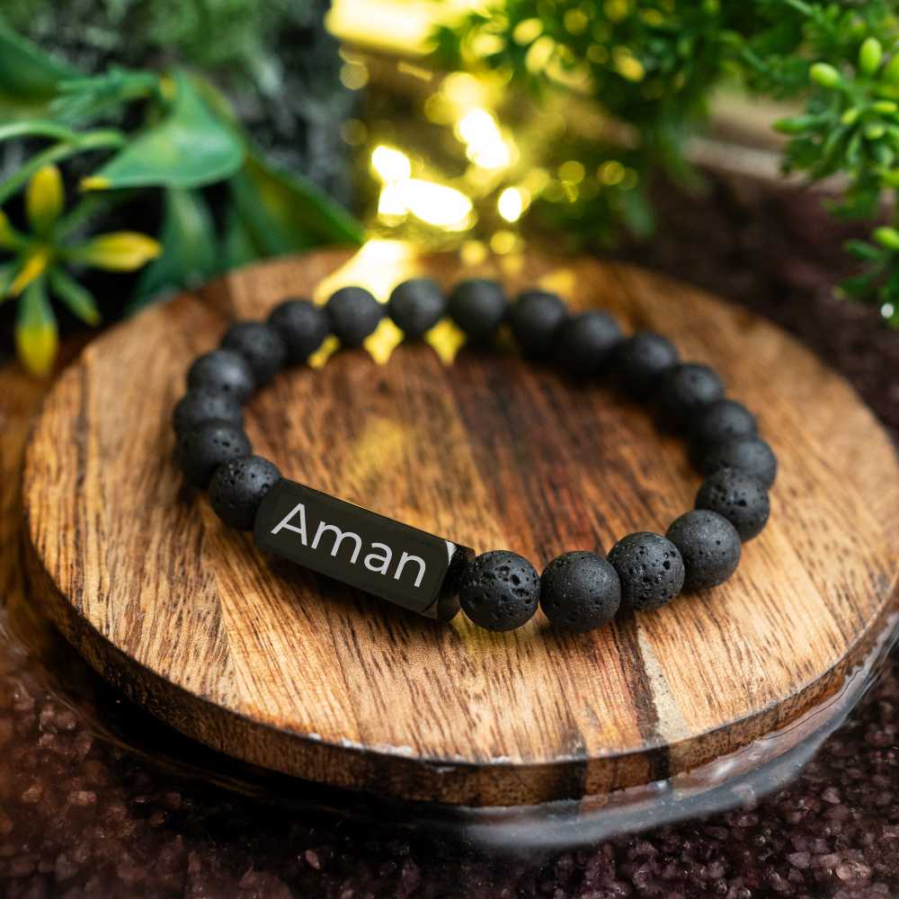 Personalized Lava Name Bracelet | Lab Certified & Certified | Unisex