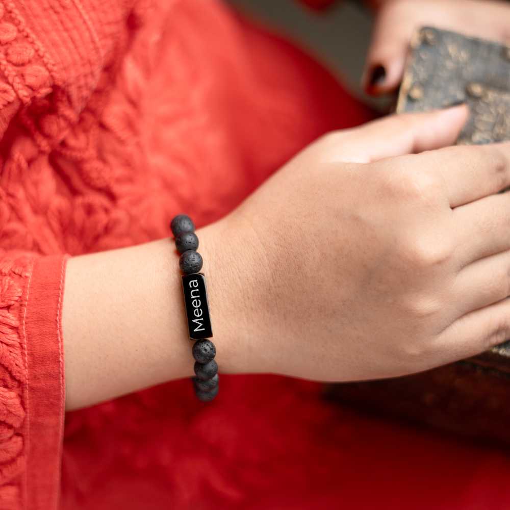 Personalized Lava Name Bracelet | Lab Certified & Certified | Unisex