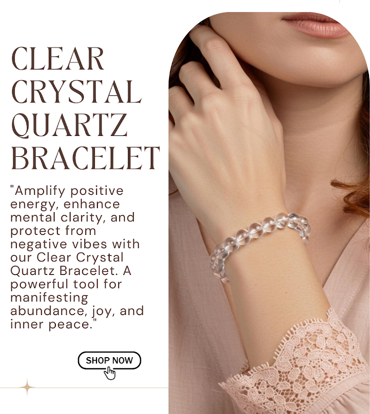 Sacred Lock Clear Quartz Stone Bracelet for Unisex