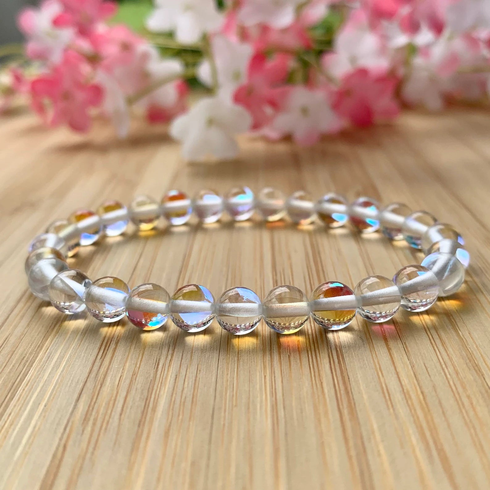 Sacred Lock Clear Quartz Stone Bracelet for Unisex