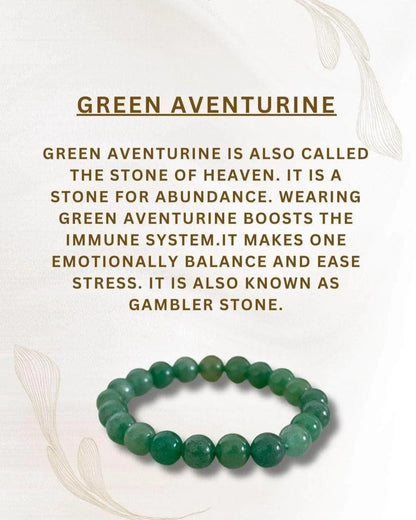 Natural Green Aventurine Stone Bracelet | Unisex  | Lab Tested & Certified