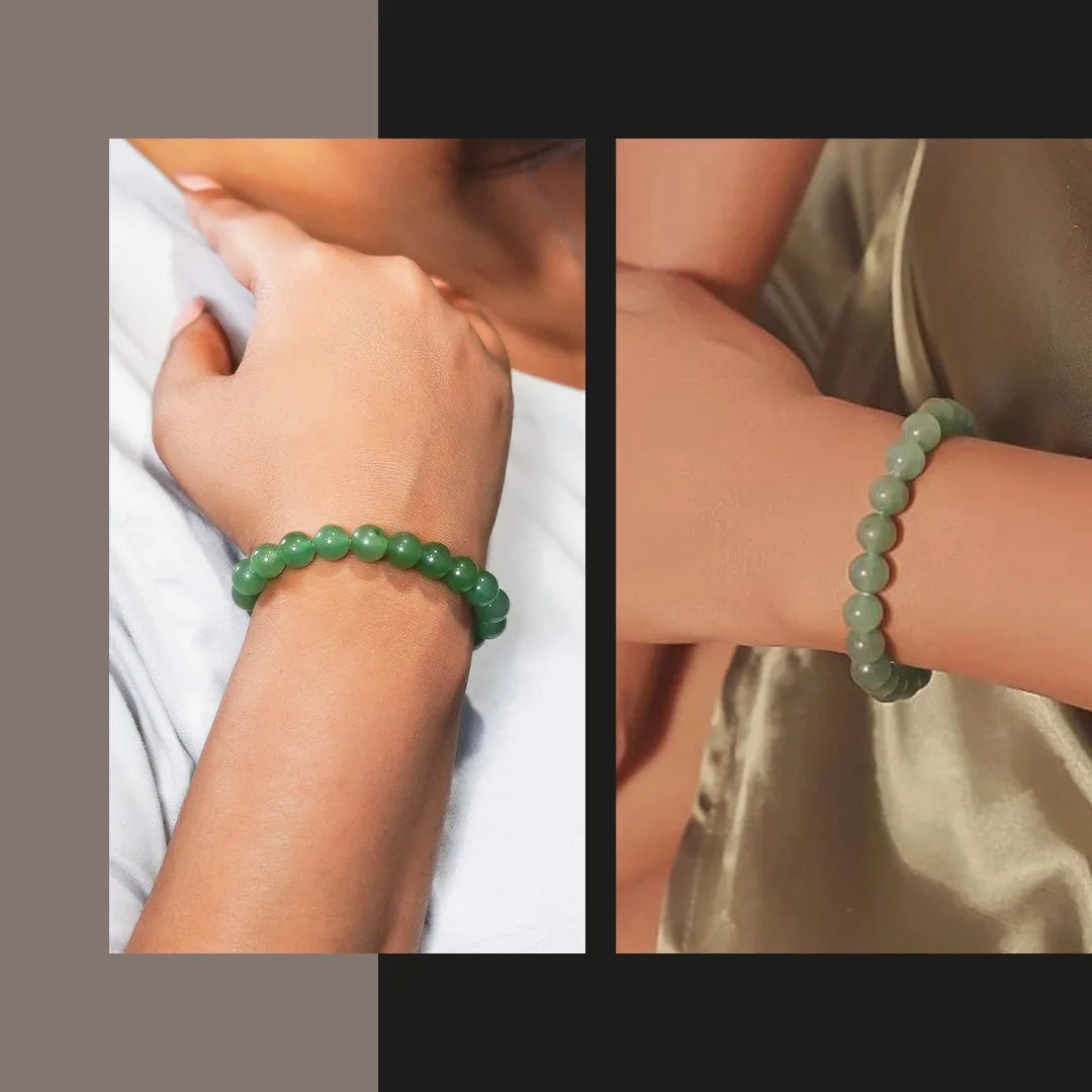 Sacred Lock Green Aventurine Stone Bracelet for Unisex