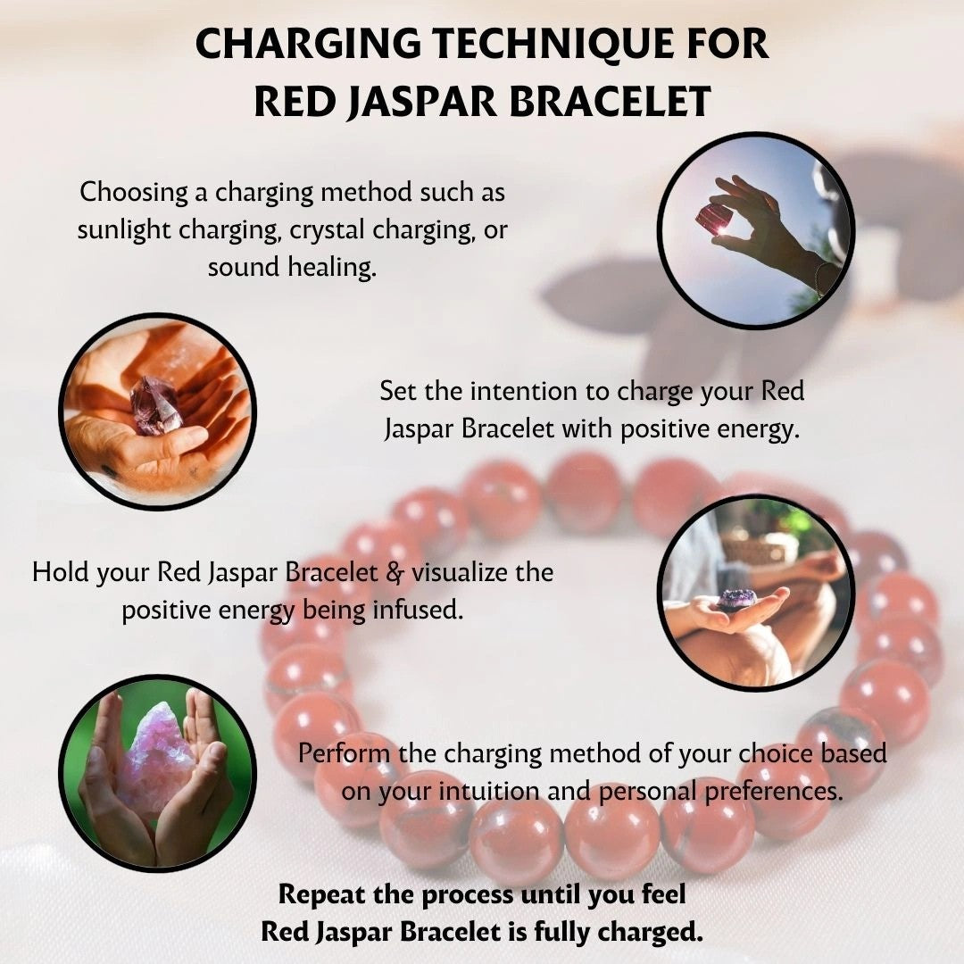 Sacred Lock Red Jasper Stone Bracelet for Unisex