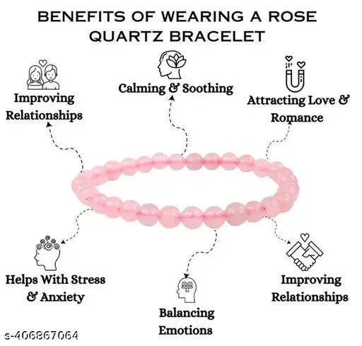 Natural Rose Quartz Healing Bracelet | Unisex  | Lab Tested & Certified