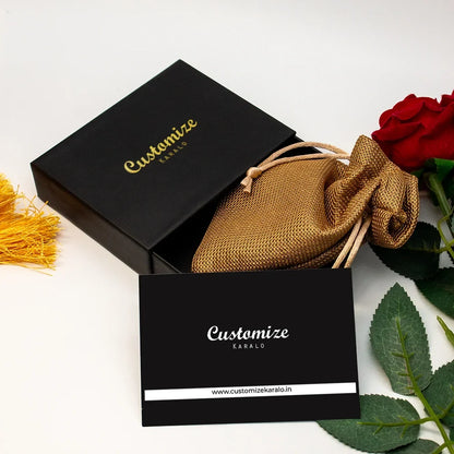 24K Gold Plated Personalized Cut Name Rudraksha Rakhi
