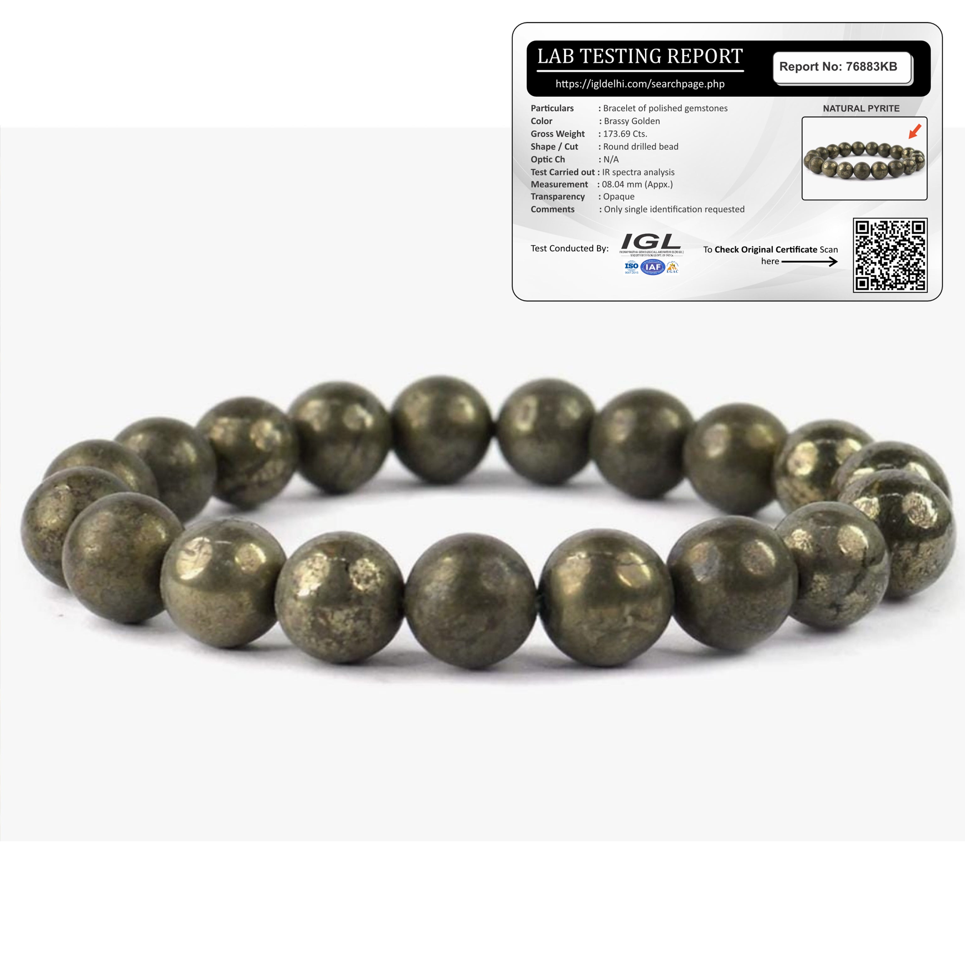 Sacred Lock Raw Pyrite Bracelet