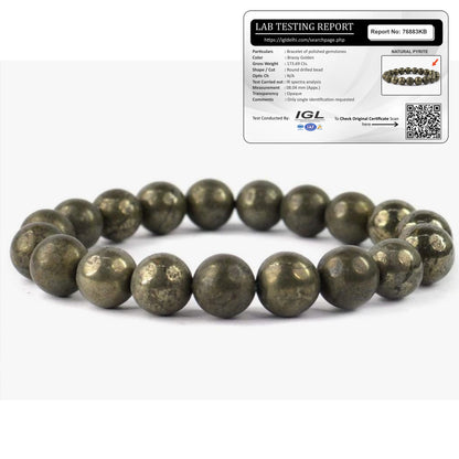 Natural Raw Pyrite Bracelet | Unisex  | Lab Tested & Certified