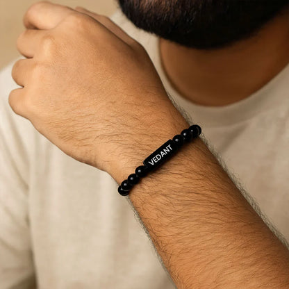 Personalized Guardian Black Onyx 11 Chakra Bracelet | Lab Tested & Certified | Unisex