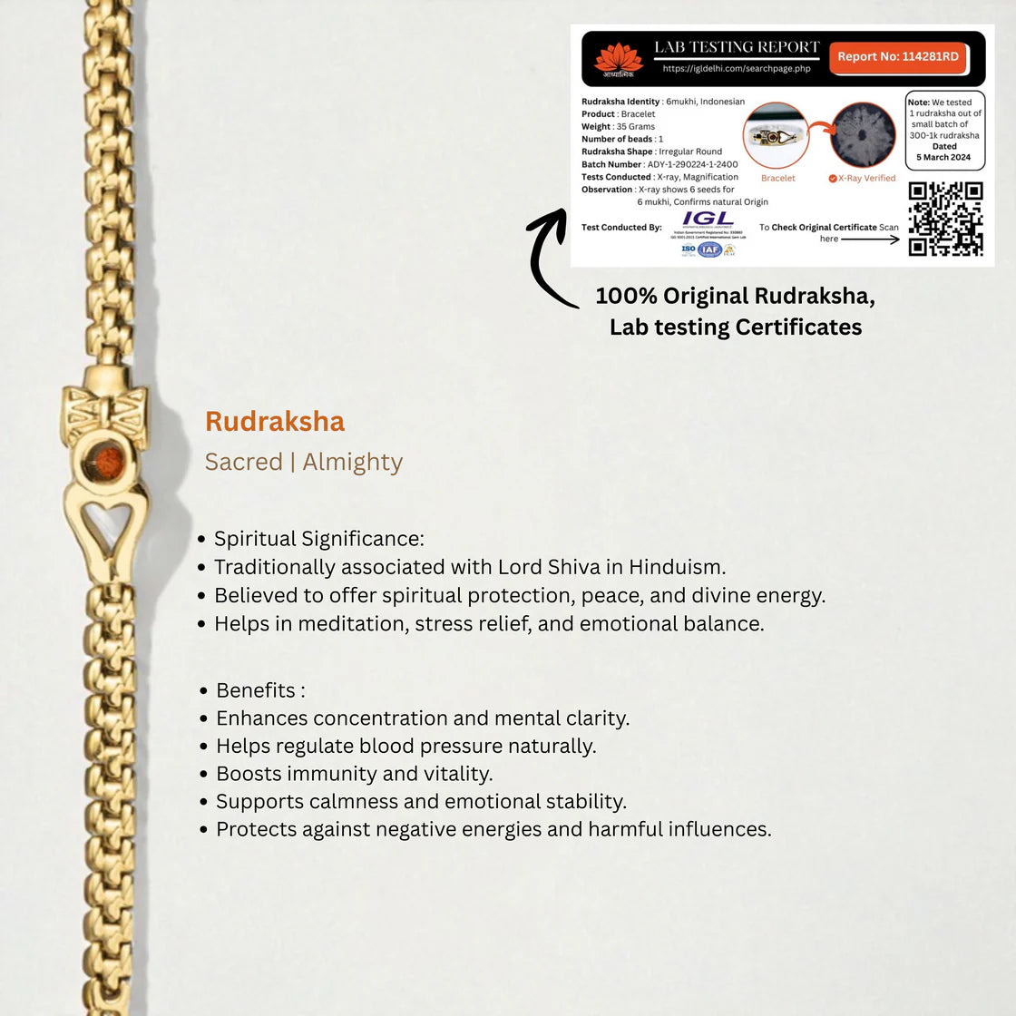 Sacred Lock Shiva Rudraksha Bracelet For Unisex