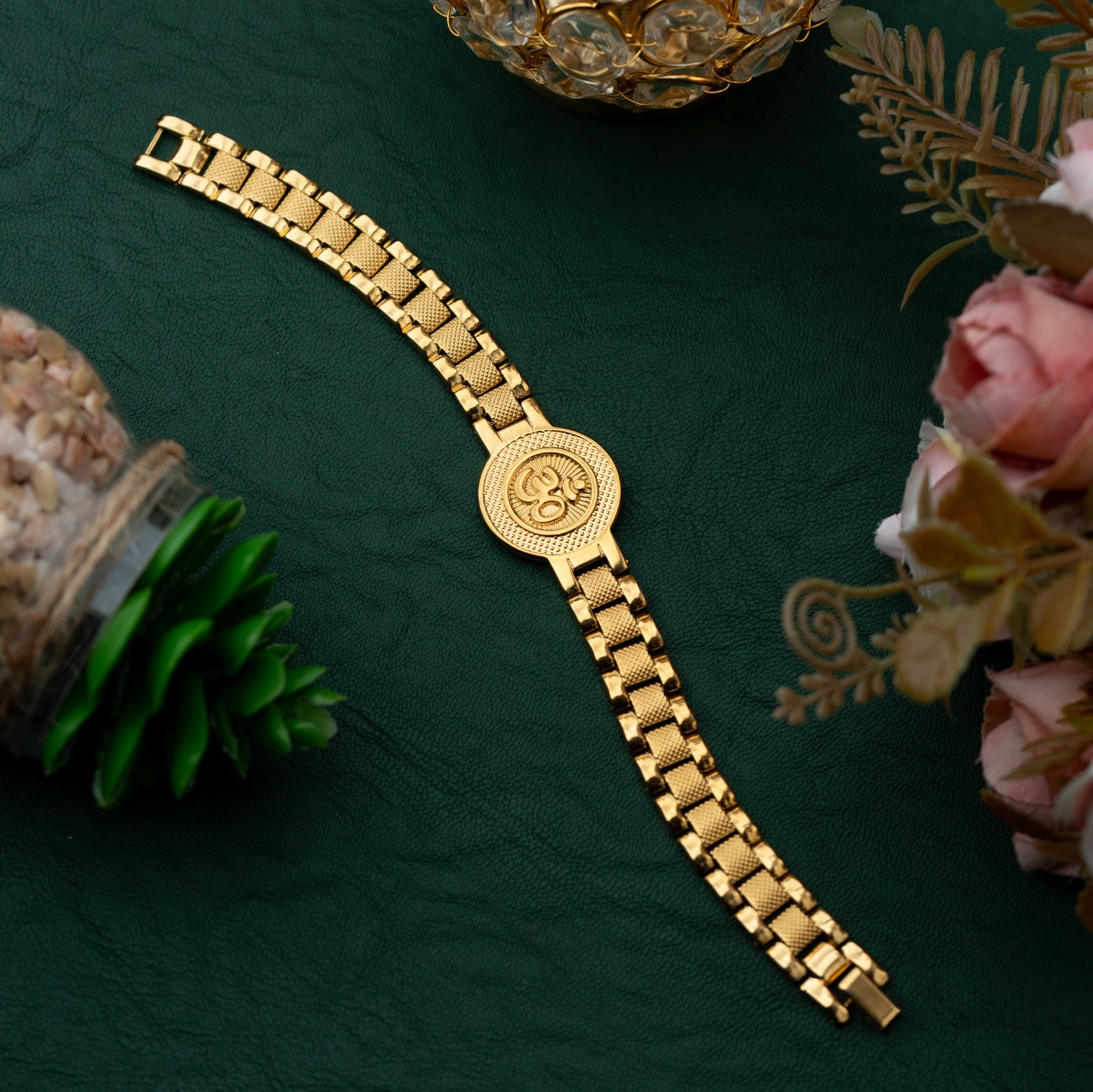 Sacred Lock Round Om Bracelet