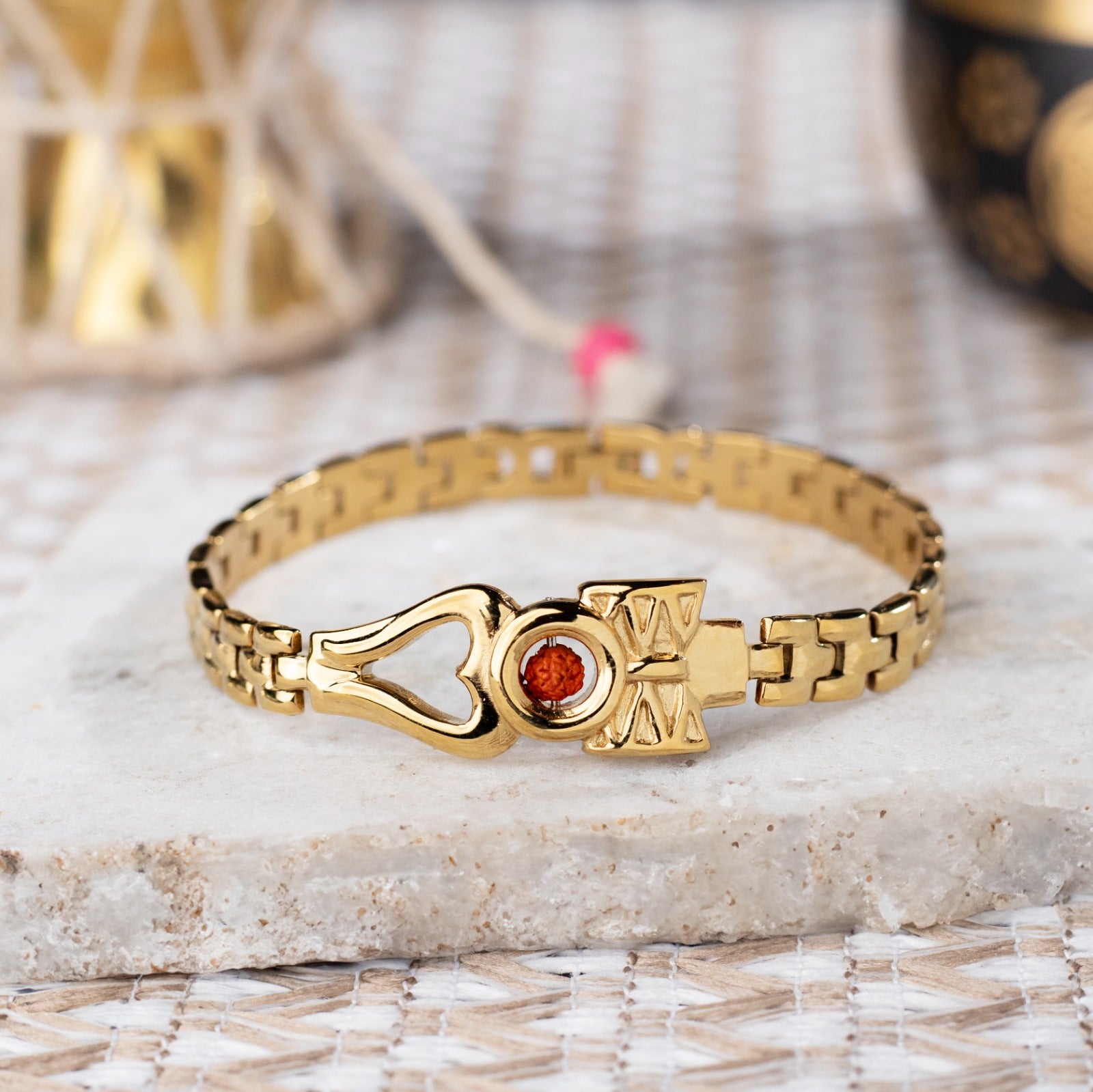 Sacred Lock Shiva Rudraksha Bracelet For Unisex